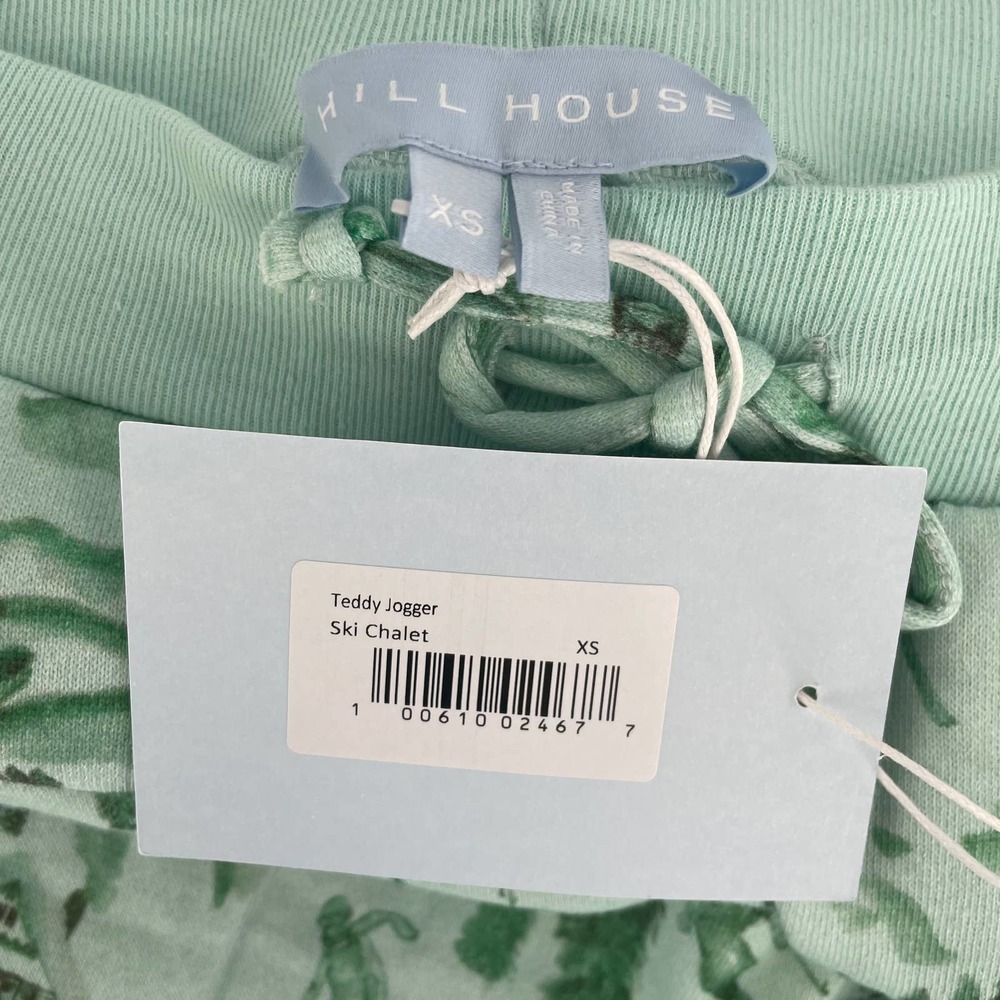 Hill House Teddy Jogger Sweatpants in Ski Chalet Print Green - Picture 5 of 8